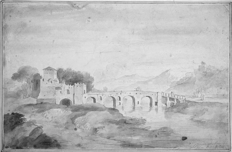 Veduta del ponte Milvio a Roma